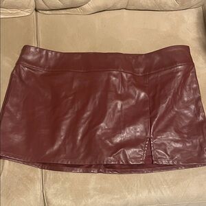 Wild Fable Burgundy Faux Leather Mini Skirt